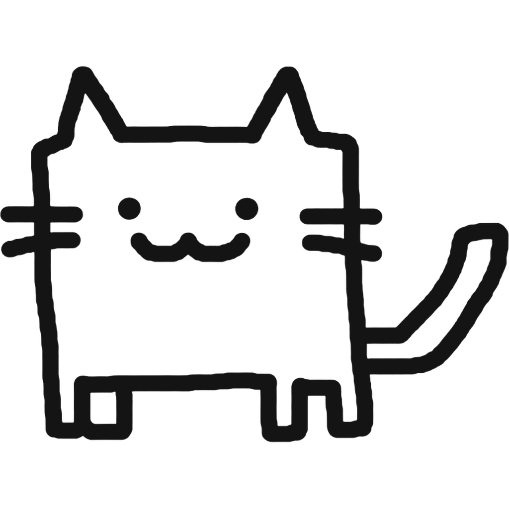 Cute hand-drawn doodle cat, the mascot of $STICKCAT